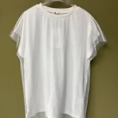 JaVa チュール切り替え 半袖Tシャツ ホワイトのサムネイル