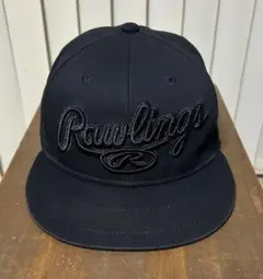 Rawlings ブラック フラットバイザーキャップ　トラッカー　ローリングス