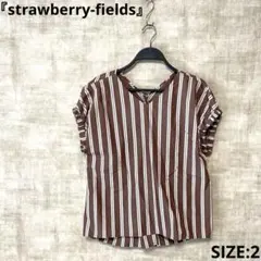 【strawberry-fields】ストライプ柄半袖ブラウス　SIZE2のサムネイル