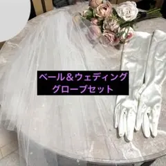 ウェディングベール＆グローブセット　結婚式　ビジューベール　キラキラ　大人　綺麗