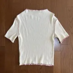 【美品】PUBLUX パブリュクス リブ編み 半袖Tシャツ フリーサイズのサムネイル