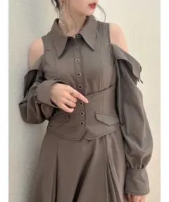 dazzlin オープンショルダーコルセットワンピース