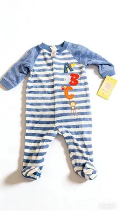 新品未使用 Carter’s ベビー ロンパース ボーダー柄 足付き 6M