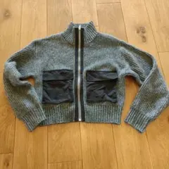 SPRAY PREMIUM ジッパー付きリブ編みクロップドセーター