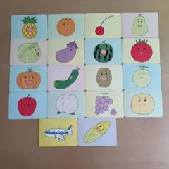 果物と野菜のイラスト フラッシュカード 知育　英語のサムネイル
