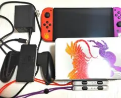 【美品】 Switch 有機EL スカーレット バイオレット 本体 ポケモン
