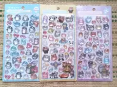 a*m様 ボンボンドロップシール動物キャラクター 3シートセット