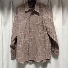 MEN'S CLUB 長袖シャツ チェック柄 ブラウン Mサイズのサムネイル
