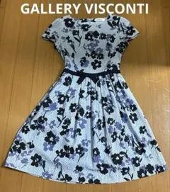 GALLERY VISCONTI ビスコンティ花柄 半袖ワンピース リボン　2