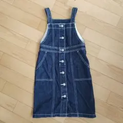 デニム ジャンバースカート フロントボタン 120センチ　GU