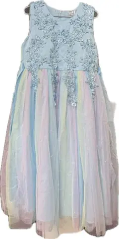 水色刺繍チュールドレス　140