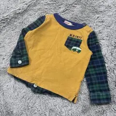 【超メルカリ市価格】 ミキハウス 車の刺繍が可愛い重ね着風カットソー