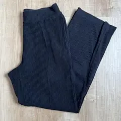 UNIQLO レディース　リブ　パンツ　M ブラック　黒　リブストレートパンツ