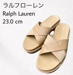 値下げ！【美品】RALPH LAUREN サンダル 革クロスストラップ 23cmのサムネイル