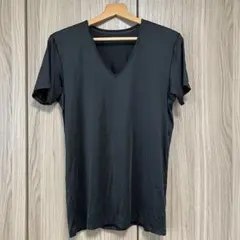 ユニクロ エアリズム ブラック Vネック Tシャツ L 未使用に近い