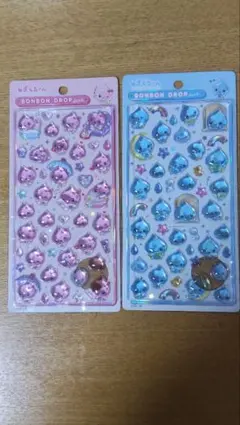 しずくちゃんBONBON DROP シールピンクと青 2種セット