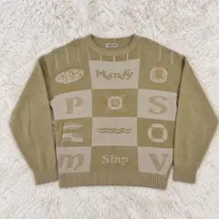 PIASPORTS クルーネック ニット セーター カーキ系　定価36,000円