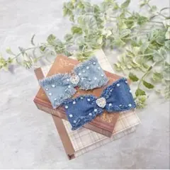 Hannah ハンナ バレッタ デニム リボン 新品未使用品 2個セット