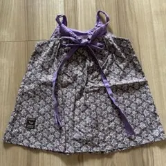 Cuddly 紫 花柄 ノースリーブワンピース　チュニック　100cm