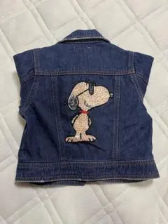 スヌーピー　スパンコール　デニムジャケット　Gジャン