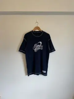 90s asics ネイビー サーマルTシャツ　XLのサムネイル