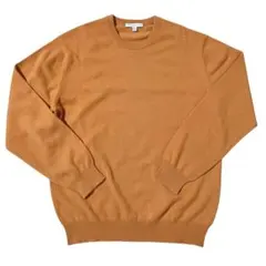 ユニクロ　メンズ　カシミヤ100% クルーネックセーター　オレンジ　L