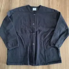 coen USAコットン裏起毛スウェットミディアム丈カーディガン