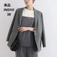 涼しいINDIVIベージュ麻調テーラードジャケット防シワ洗濯機◎冷触感UVケア 涼しいINDIVIベージュ麻調テーラードジャケット防シワ洗濯機◎冷触感UV