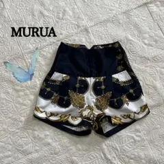 MURUA/ムルーア/ショートパンツ/黒，ゴールド，柄/ハイウエスト/日本製/Sのサムネイル