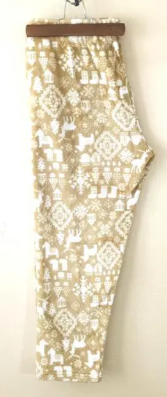 レディース4Lサイズフリースパンツ/クリスマス柄