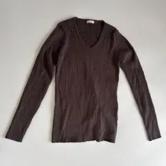 URBAN RESEARCH ダークブラウン Vネック長袖ニット