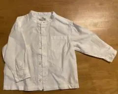 無印良品　白　ノーカラー　長袖シャツ 100サイズ