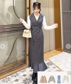 LILLIAN CARAT＊ヘムフレアジャケットワンピース