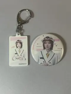 櫻坂46 藤吉夏鈴 駅名標風キーホルダー 缶バッジ セット