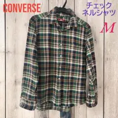 ツイード柄 ネルシャツ CONVERSE M オールスター コンバース
