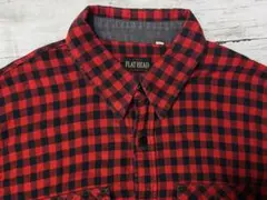 THE FLAT HEAD ネルシャツ レッド ×ブラック チェック 38 Mのサムネイル