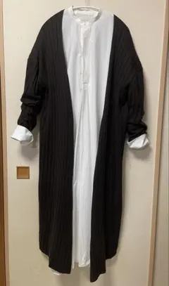 FRAMeWORK フレームワーク リブ ロングカーディガン ブラウン