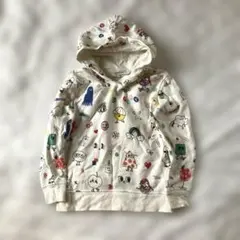 H&M カラフルイラスト フード付きパーカー 4-6Y