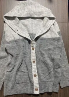 【タイムセール❗️】Donnez-moi ニットグレーパーカー　M-Lサイズ