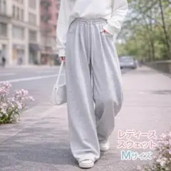 ストレート スウェットパンツ レディース グレー XL 春夏 薄手