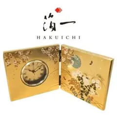 金屏風の時計（金沢の金箔、箔一さん） 箔一】彩鶴 屏風時計〜金箔（金沢箔）の小物〜 - 日本製高級
