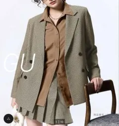 未使用　GU ダブルブレストチェック　ジャケット　L 完売品