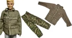フィギュア服☆２点セット☆ミリタリージャケット☆カーキ☆1/6スケール