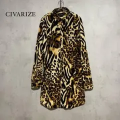 シヴァーライズ レオパード柄ロングシャツ 44 V系 襟ワイヤー 美品のサムネイル