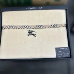 636新品BURBERRYシール織綿毛布 約140×200cm 西川産業　日本製