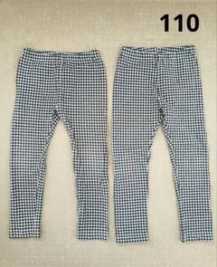 UNIQLO　子供　レギンス　ギンガムチェック　110　2枚セット