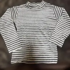 グレーと白のストライプ長袖カットソー　140cm