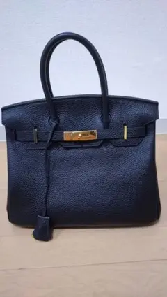 ブラック　ハンドバッグ　ゴールド金具