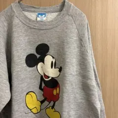 90s Disney ミッキー スウェット USA製 XL グレー ヴィンテージ