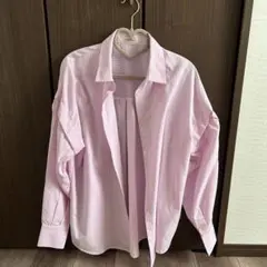 美品 Ambre Neige ピンクストライプ長袖シャツ